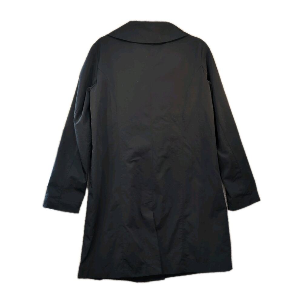 Simply Vera Vera Wang Women’s M Black Trench Coat Snap Front Tie Waist Raincoat - Picture 3 of 8